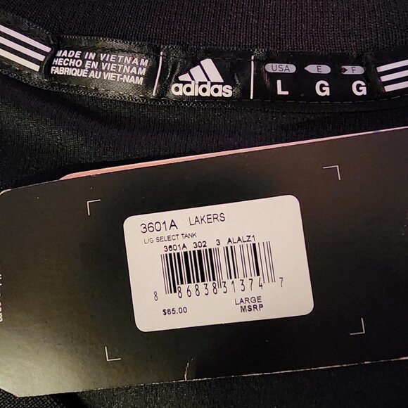 Los Angeles Lakers black Adidas size L jersey. NWT. - Picture 10 of 10